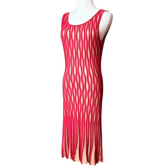Maria Pavan Cable Knit Midi Dress Size S Sleeveless Stretchy Material - Picture 4 of 5